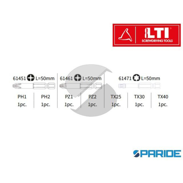 SET INSERTI 7 PZ MYBIT 7 POWER COLOR PH1, PH2, PZ1, PZ2, T25, T30, T40 LTI