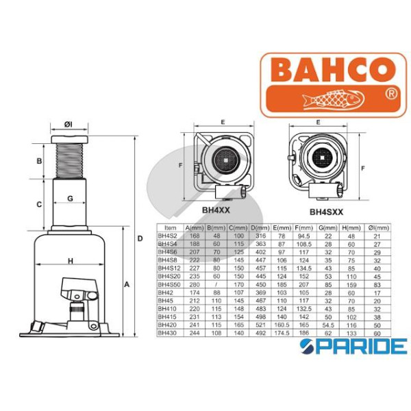 SOLLEVATORE A BOTTIGLIA BH4S12 BAHCO SALDATO