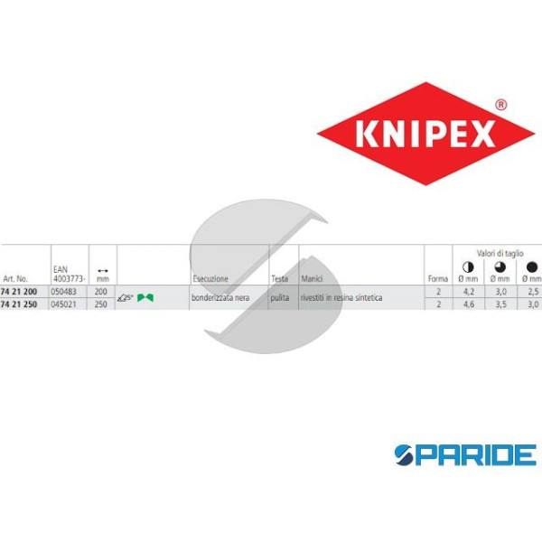 TRONCHESE CON TAGLIENTI 74 21 200 LATERALI KNIPEX