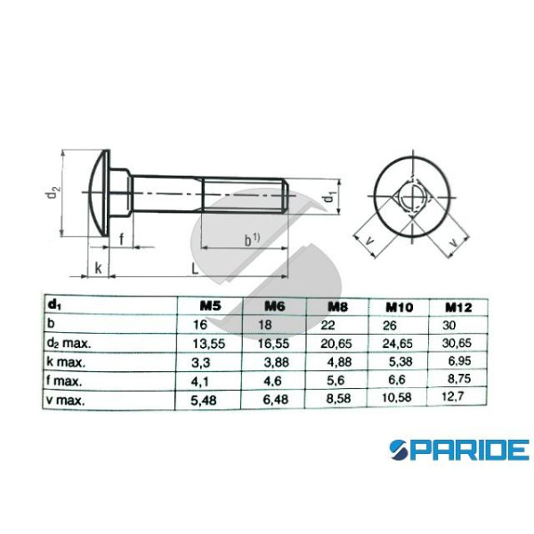 VITE TTDE ZINCATA 4.8 M10X25 PER LEGNO DIN 603 ISO 8677 UNI 5732